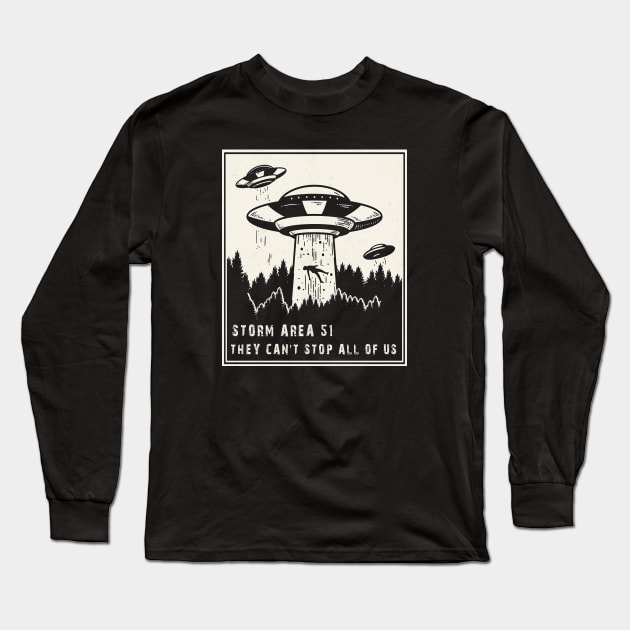 Storm Area 51 They Can't Stop Us All Long Sleeve T-Shirt by MasliankaStepan